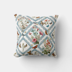 Flowers and butterflies cushion