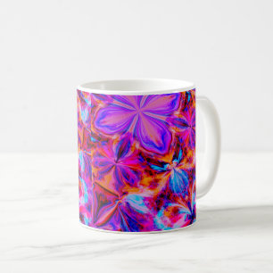 Flowers and Butterflies in Abstract Coffee Mug