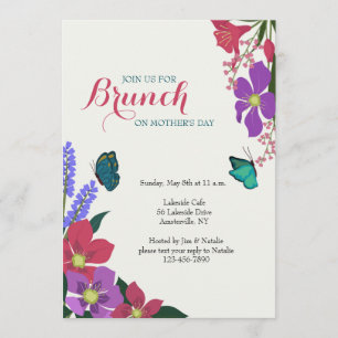 Flowers and Butterflies Invitation