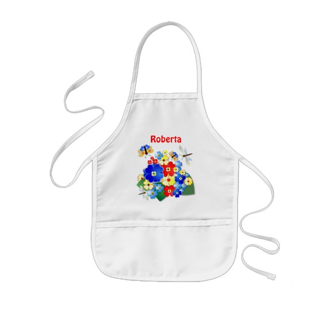 Flowers and Butterflies Kids Apron (Front)