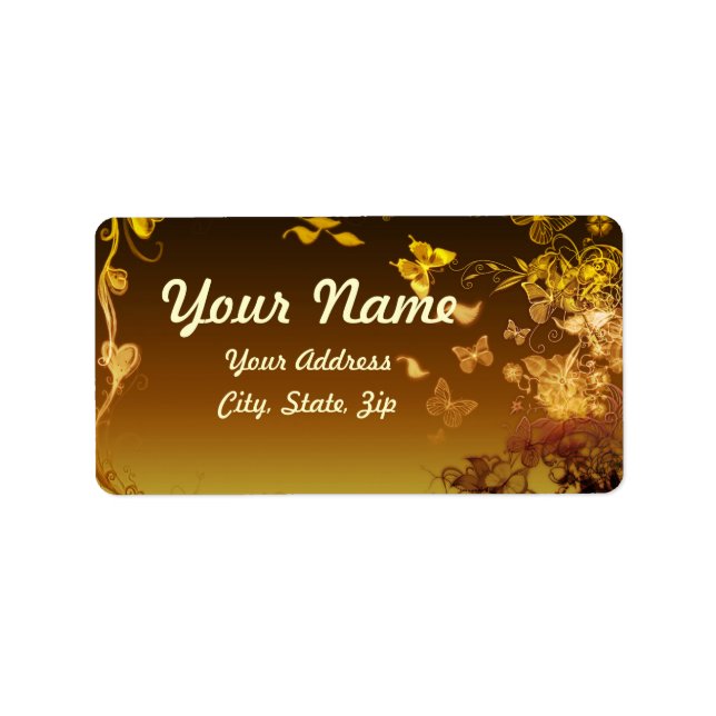 Flowers and Butterflies Label (Front)