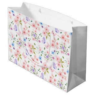 Flowers and Butterflies Large Gift Bag