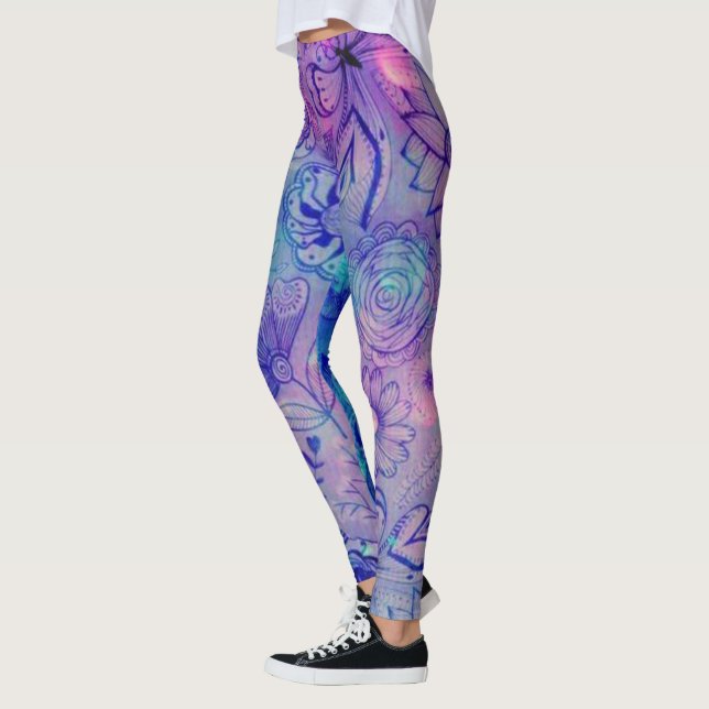 Flowers and Butterflies Leggings (Left)