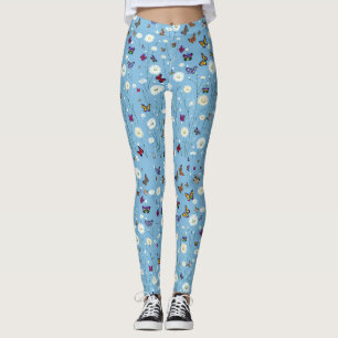 Flowers and butterflies leggings