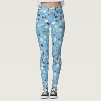 Flowers and butterflies leggings