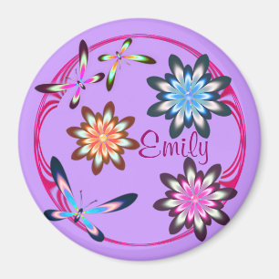 Flowers and butterflies magnet