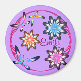 Flowers and butterflies magnet