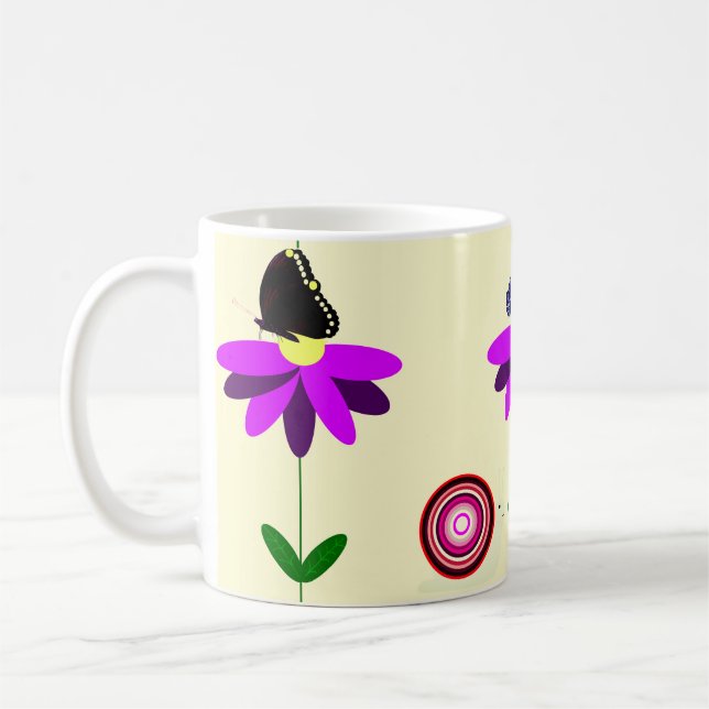 Flowers and Butterflies Mug (Left)