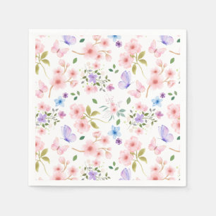 Flowers and Butterflies Napkin