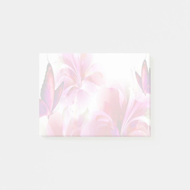 Flowers and Butterflies Post-it Notes (Front)