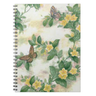 Flowers And Butterflies Spiral Notebook