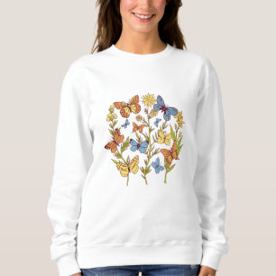 Flowers and Butterflies Sweatshirt