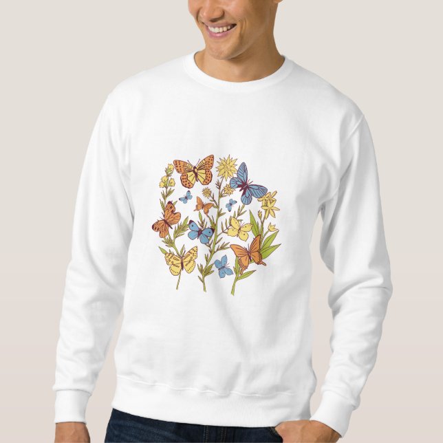 Flowers and Butterflies Sweatshirt (Front)