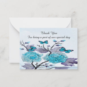 Flowers And Butterflies Thank You Cards