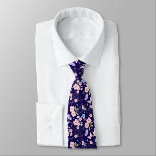 Flowers and Butterflies Tie