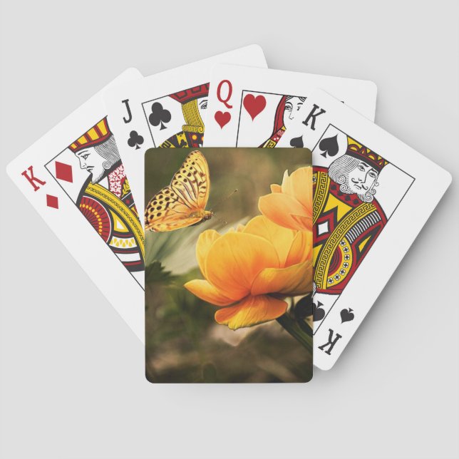 Flowers and Butterfly Playing Cards (Back)