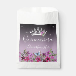 Flowers and Butterfly Princess Quinceanera Favour Bags