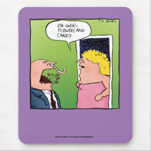 Flowers and Candy Romantic Cartoon Mouse Mat
