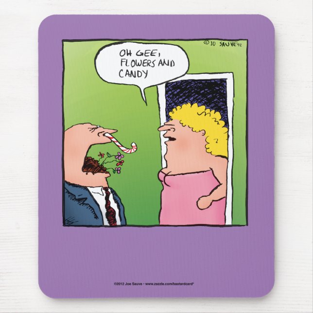 Flowers and Candy Romantic Cartoon Mouse Mat (Front)