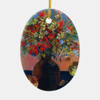 Flowers and Cats by Paul Gauguin, Vintage Fine Art Ceramic Tree Decoration