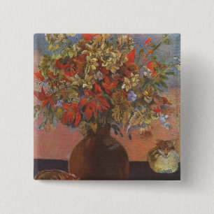 Flowers and cats - Paul Gauguin 15 Cm Square Badge