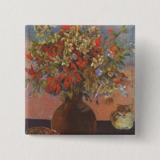 Flowers and cats - Paul Gauguin 15 Cm Square Badge