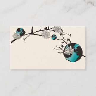 Flowers and circles Business Card