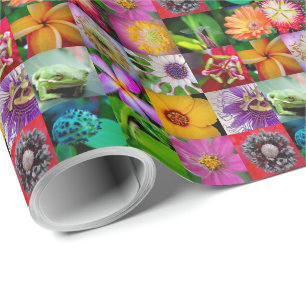 Flowers and Creatures Wrapping Paper