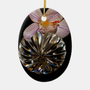 Flowers and Crystal Ceramic Tree Decoration