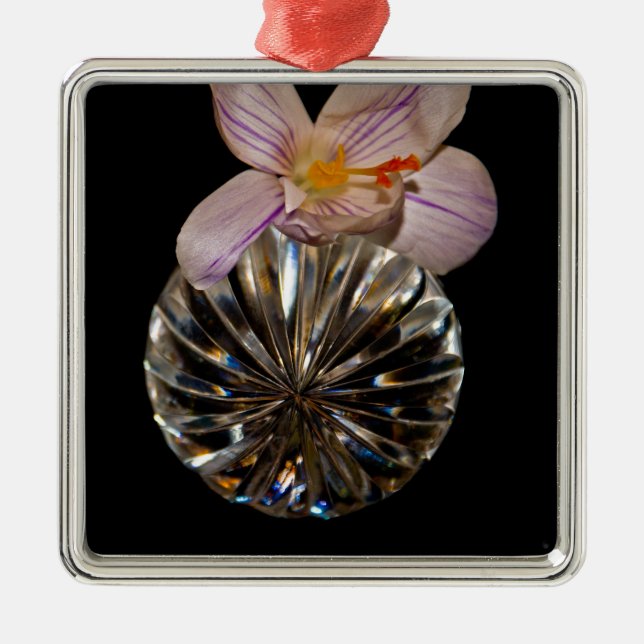 Flowers and Crystal Metal Tree Decoration (Front)