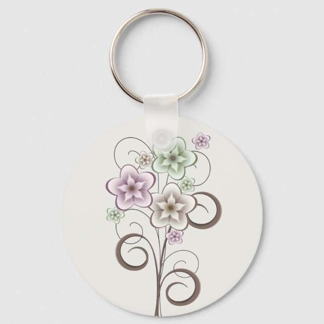 Flowers and Curls Keychain (Front)