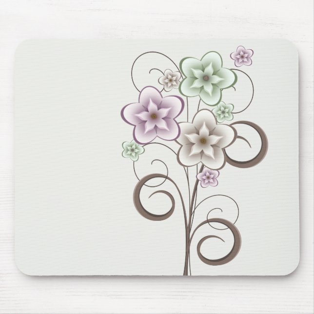Flowers and Curls Mousepad (Front)