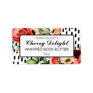 Flowers And Dashes Whipped Body Butter Labels