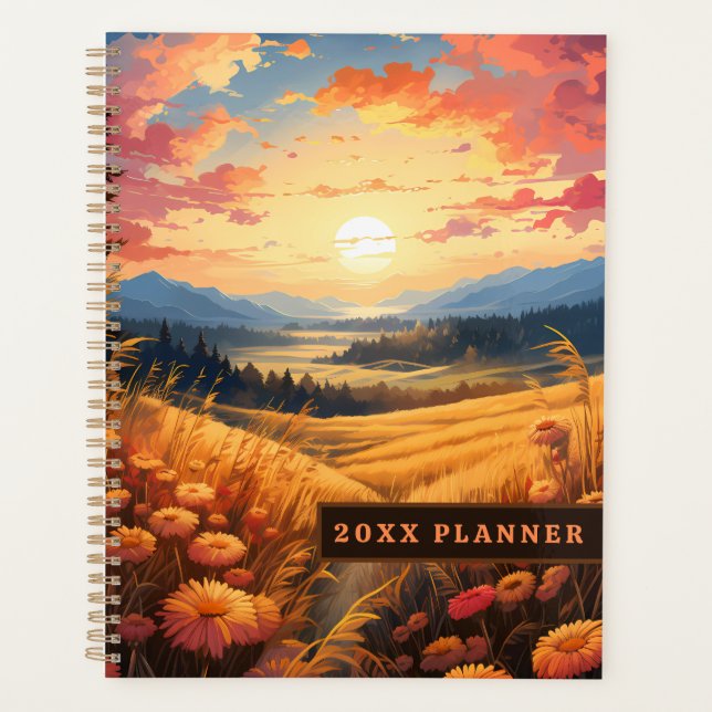 Flowers and Distant Views of Mountains Planner (Front)