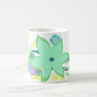 Flowers and Dots Coffee Mug