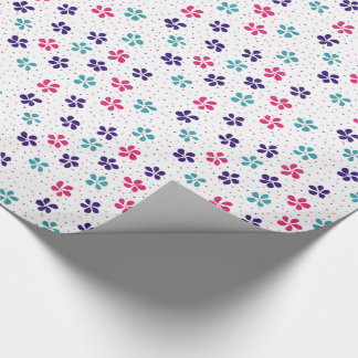 Flowers and Dots Floral Pattern Wrapping Paper