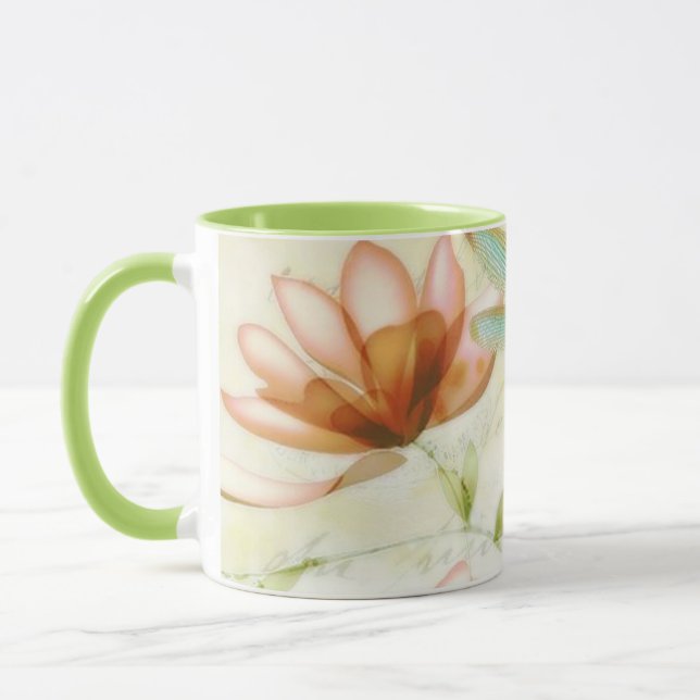 Flowers and dragonfly mug (Left)