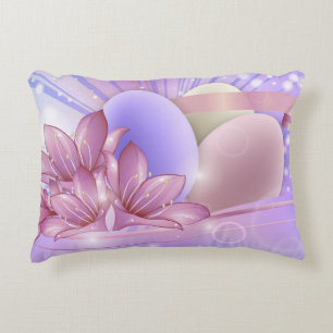 Flowers and Easter eggs Decorative Cushion