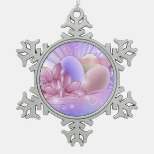 Flowers and Easter eggs Metal Ornament