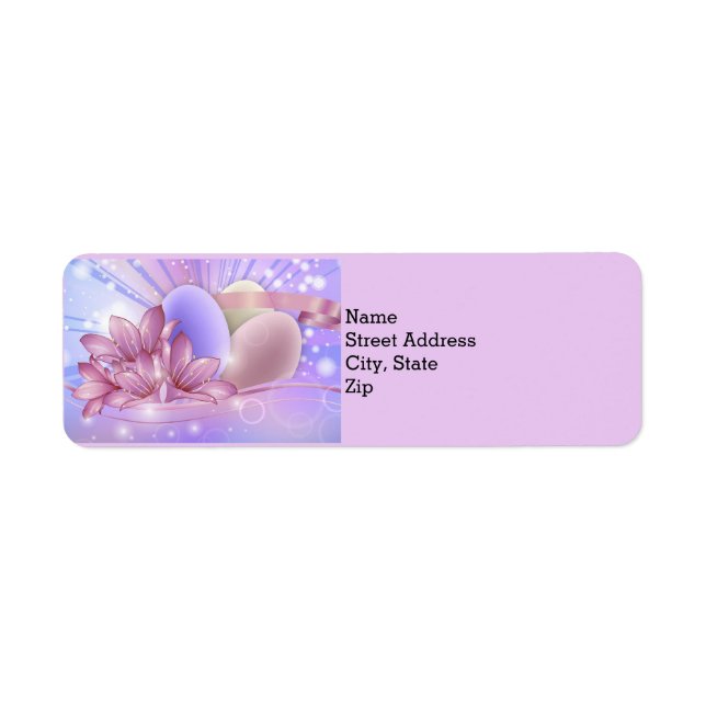 Flowers and eggs on a colourful pastel background (Front)