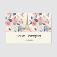 Flowers and Eiffel Tower Paris Travel Pattern