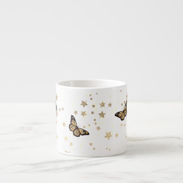  flowers and elegant background espresso cup (Front)