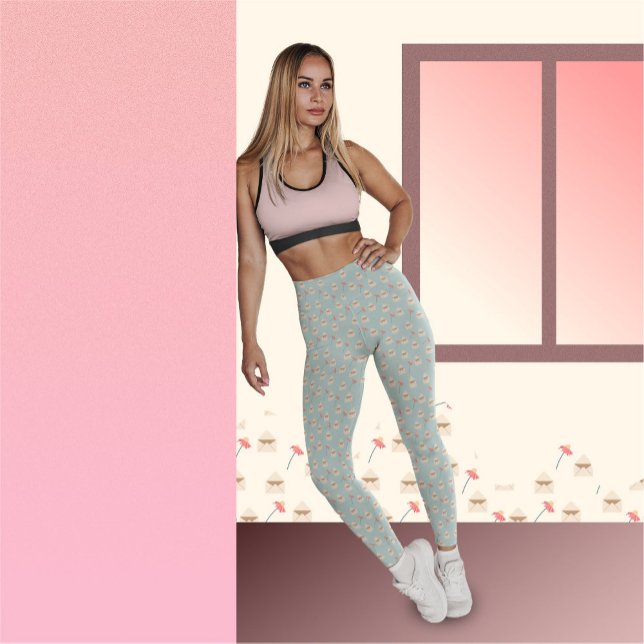 Flowers and Envelopes Pattern Leggings (Creator Uploaded)
