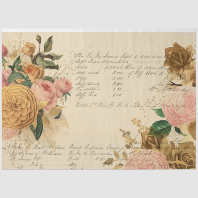 Flowers and Ephemera Design Series #11 Tissue Paper (Front)