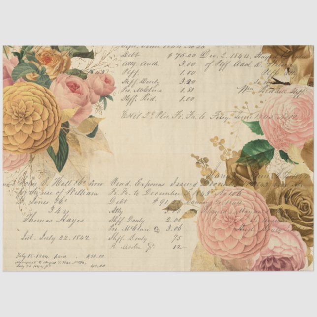 Flowers and Ephemera Design Series #9 Tissue Paper (Front)