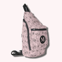 Flowers and Faces Monogrammed Pink