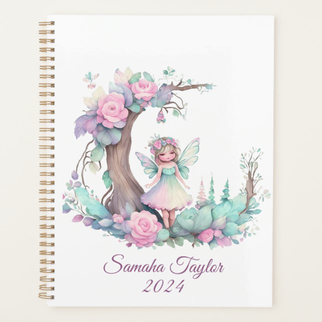 Flowers and Fairy Watercolor  Planner (Front)