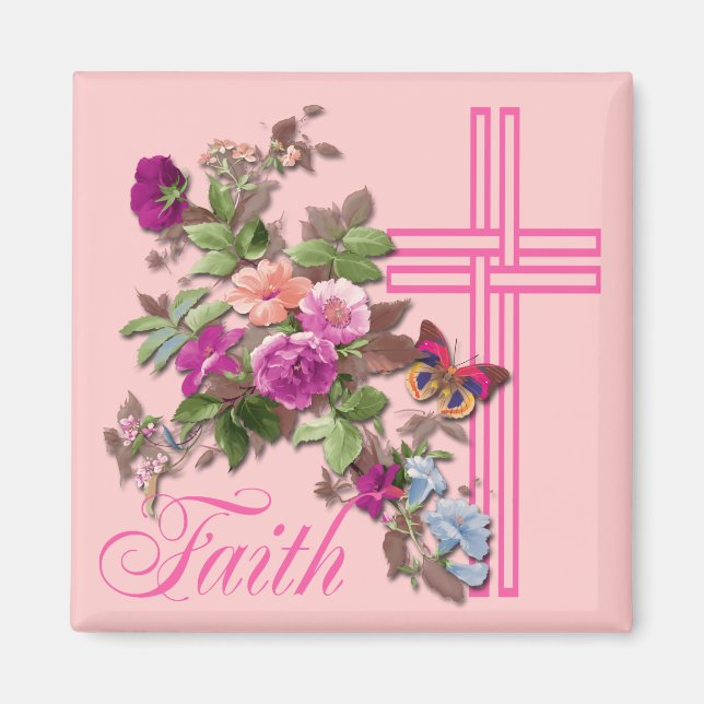 FLOWERS AND FAITH MAGNET (Front)