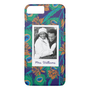 Flowers And Feathers   Add Your Photo & Name iPhone 8 Plus/7 Plus Case