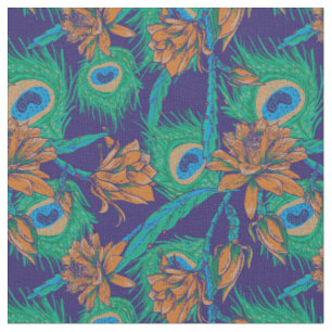 Flowers And Feathers Fabric